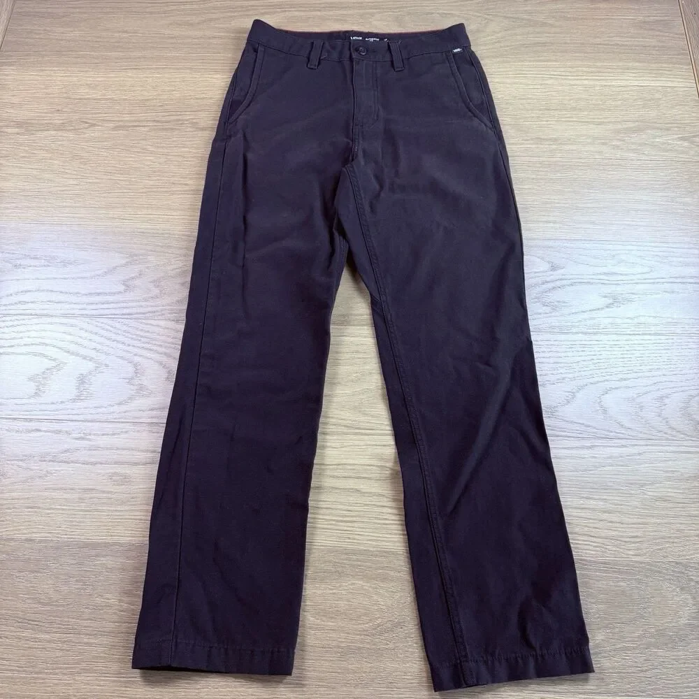 Vans Pants Men 28x30 Authentic Chino Relaxed Taper Fit Black Skater Grunge